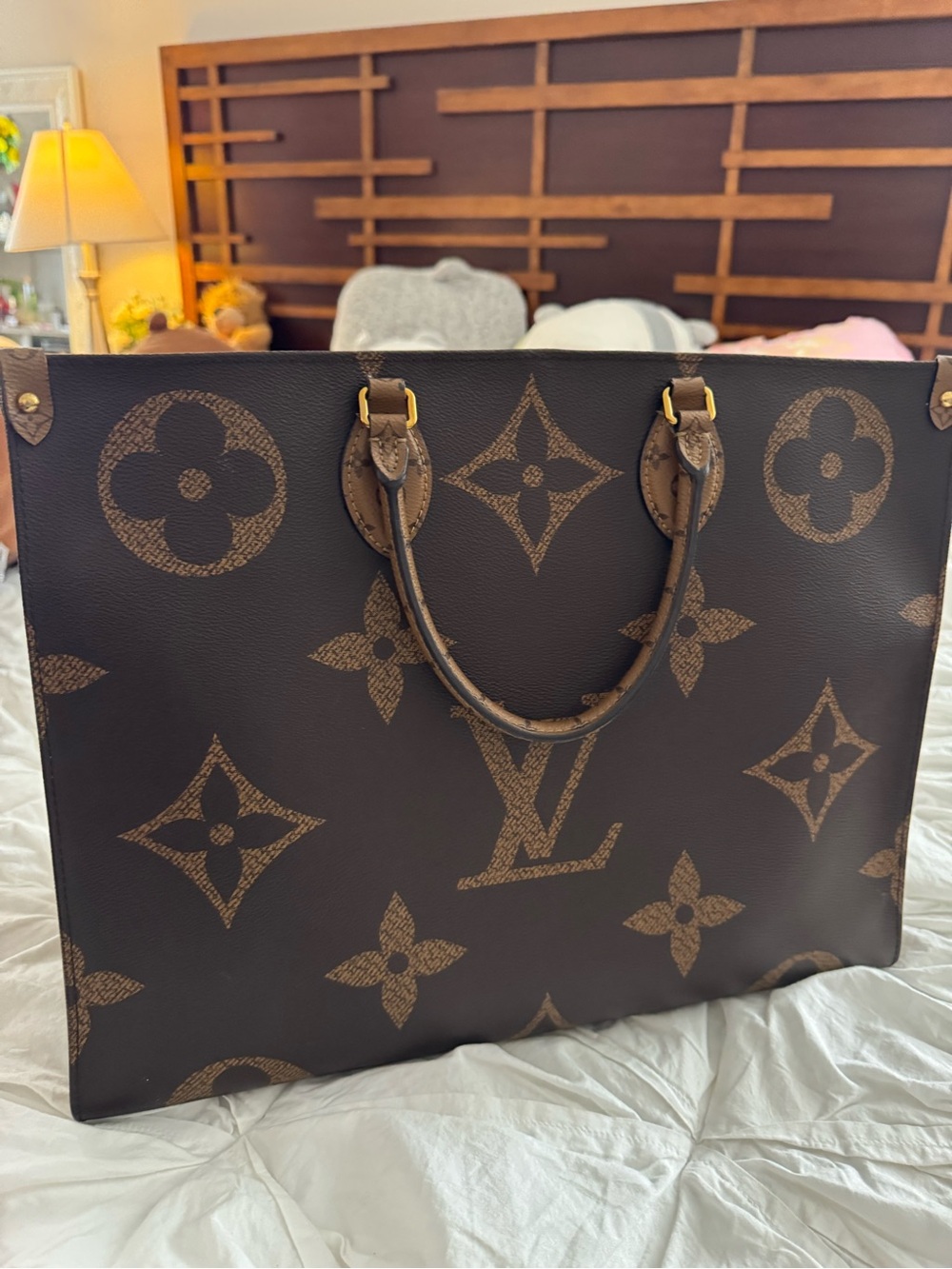 Louis Vuitton OTG Brown Monogram Canvas Tote with Red Trim - Picture 14 of 16